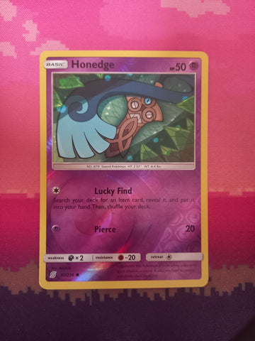 Pokemon card Honedge 92/236 Reverse Holo Unified Minds Near Mint