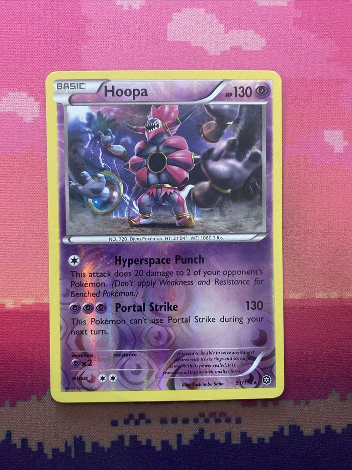 Pokemon Card Hoopa Steam Siege Reverse Holo Rare 51/114 Near Mint