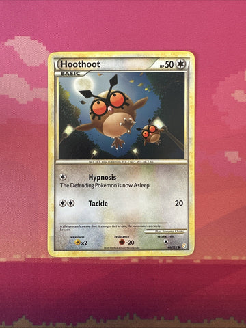 Pokemon Card Hoothoot HeartGold SoulSilver Common 66/123 Near Mint