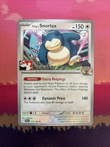 Pokemon Card Hop's Snorlax Prize Pack Rare 117/159 Near Mint