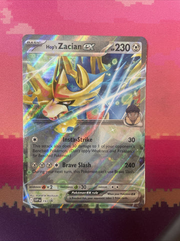 Pokemon Card Hop's Zacian ex 193 Black Star Promo Near Mint