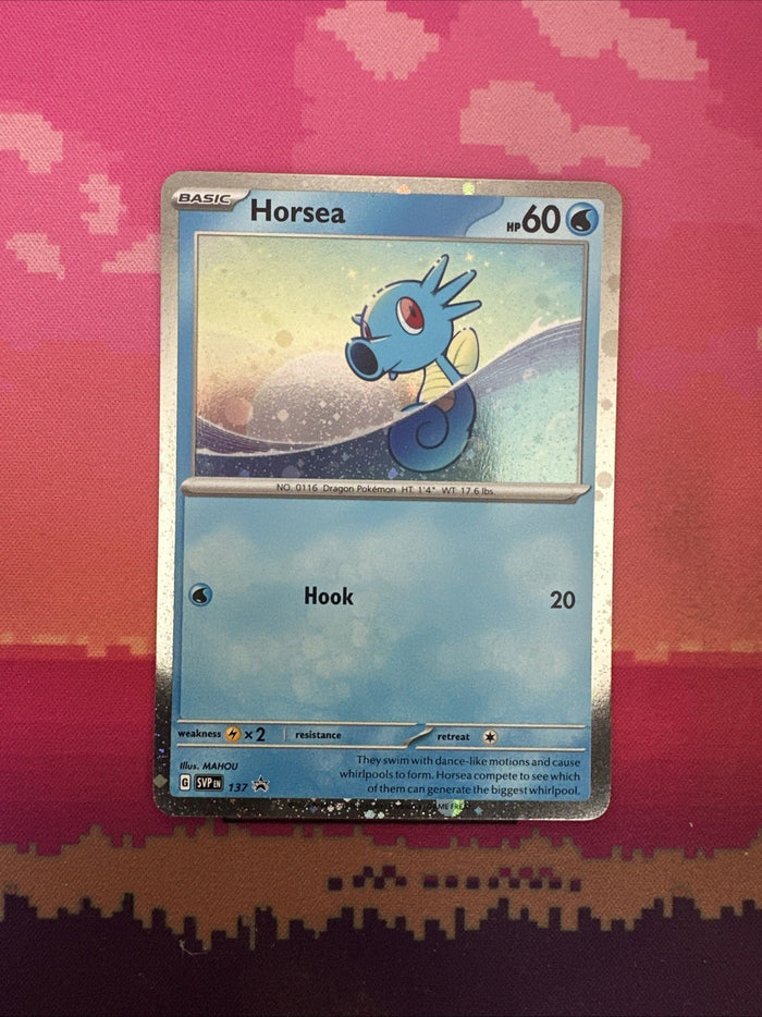 Pokemon Card Horsea Black Star Promo 137 Cosmo Holo Near Mint