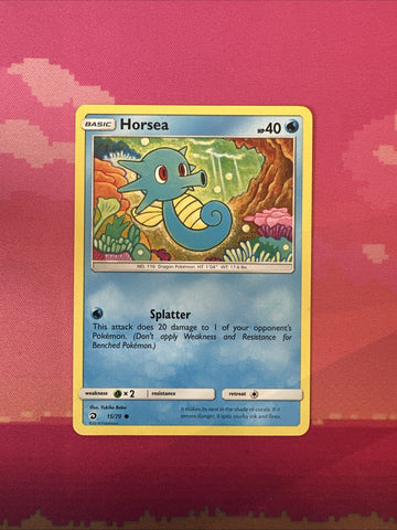 Pokemon Card Horsea Dragon Majesty Common 15/70 Near Mint