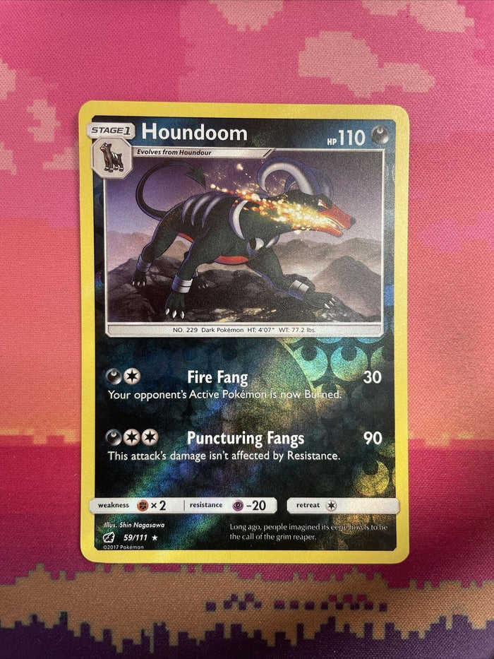 Pokemon Card Houndoom Crimson Invasion Reverse Holo Rare 59/111 Near Mint