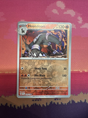 Pokemon Card Houndoom Scarlet & Violet Reverse Holo 034/198 Near Mint