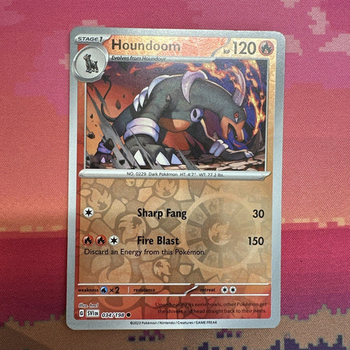 Pokemon Card Houndoom Scarlet & Violet Reverse Holo 034/198 Near Mint