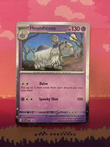 Pokemon Card Houndstone 042 Cosmo Holo Black Star Promo Near Mint