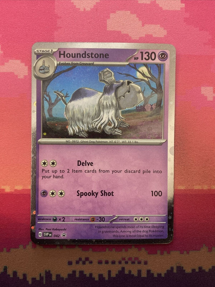 Pokemon Card Houndstone 042 Cosmo Holo Black Star Promo Near Mint