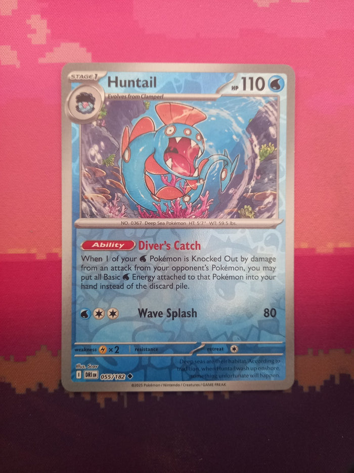 Pokemon Card Huntail Destined Rivals Reverse Holo Uncommon 055/182 Near Mint