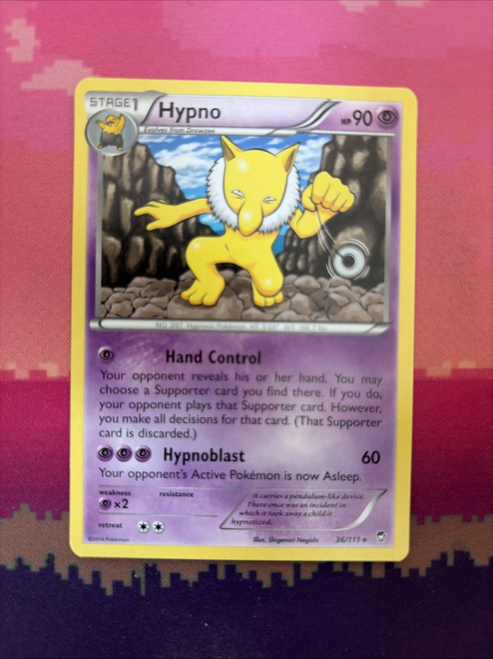 Pokemon Card Hypno Furious Fists Rare 36/111 Near Mint