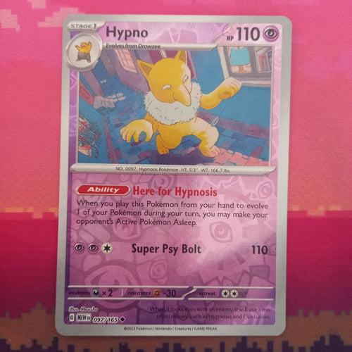 Pokemon Card Hypno Scarlet & Violet 151 Reverse Holo 097/165 Near Mint
