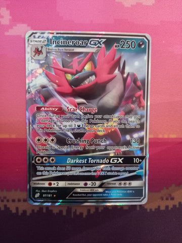 Pokemon Card Incineroar GX 97/181 Ultra Rare Team Up Near Mint
