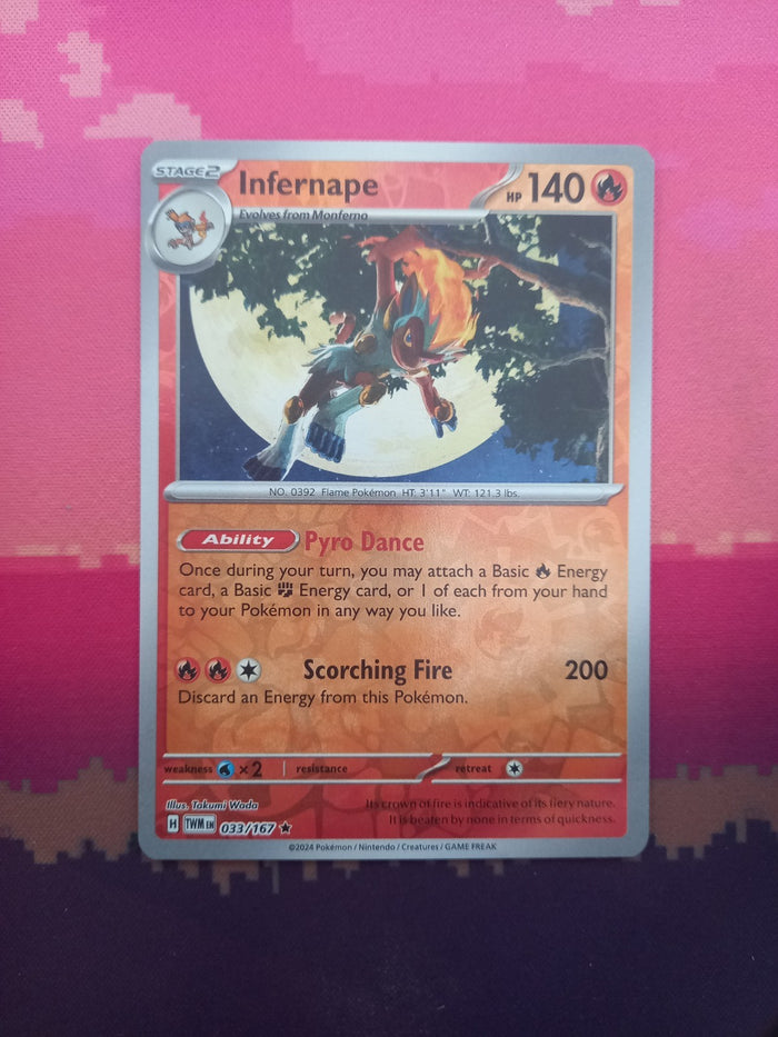 Pokemon Card Infernape Twilight Masquerade Reverse Holo Rare 033/167 Near Mint