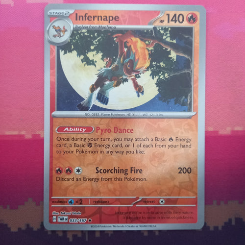 Pokemon Card Infernape Twilight Masquerade Reverse Holo Rare 033/167 Near Mint