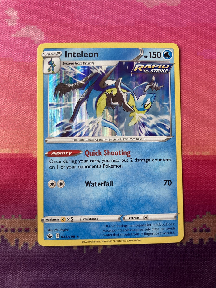Pokemon Card Inteleon Chilling Reign Holo Rare 043/198 Near Mint