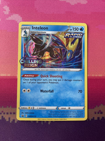 Pokemon Card Inteleon SWSH113 Black Star Promo STAMPED Chilling Reign Near Mint