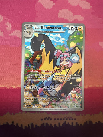 Pokemon Card Iono's Kilowattrel 163/159 Illustration Rare Journey Together NM