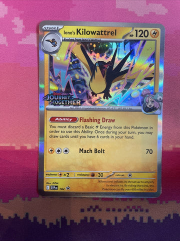 Pokemon Card Iono's Kilowattrel 182 Black Star Promo Journey Together Near Mint
