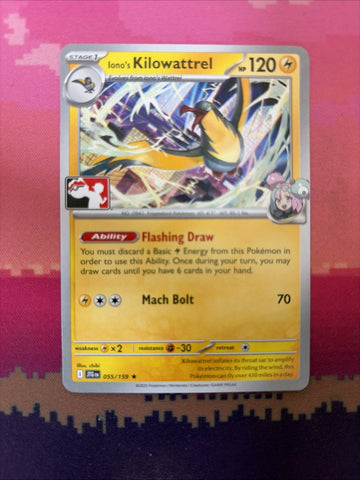 Pokemon Card Iono's Kilowattrel Prize Pack Rare 055/159 Near Mint