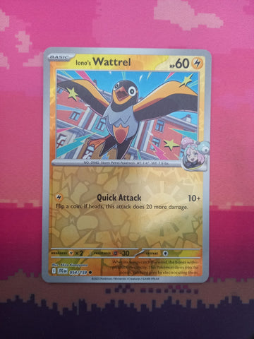 Pokemon Card Iono's Wattrel Journey Together Reverse Holo Common 054/159 NM