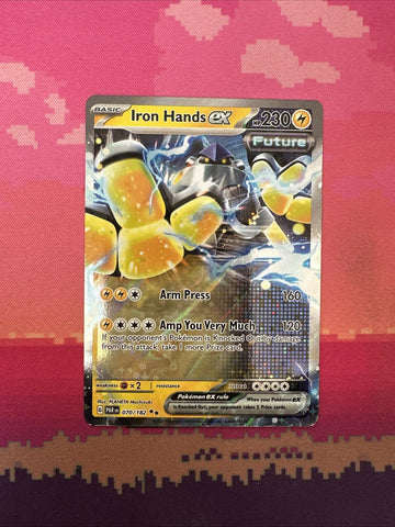 Pokemon Card Iron Hands ex 070/182 Double Rare Paradox Rift Near Mint