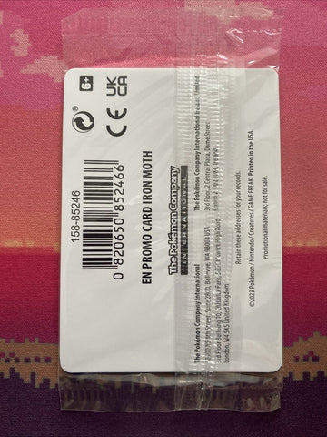 Pokemon Card Iron Moth Gamestop Stamp Sealed 028/182 Near Mint (back)