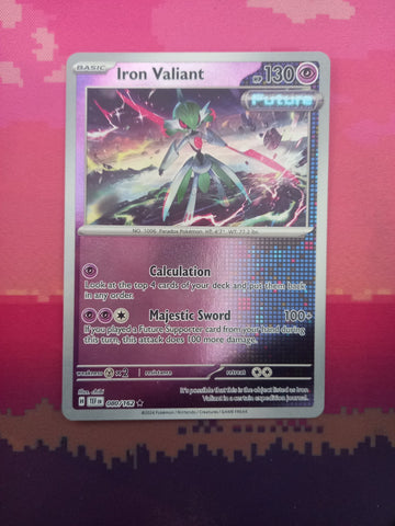 Pokemon Card Iron Valiant Temporal Forces Reverse Holo Rare 080/162 Near Mint