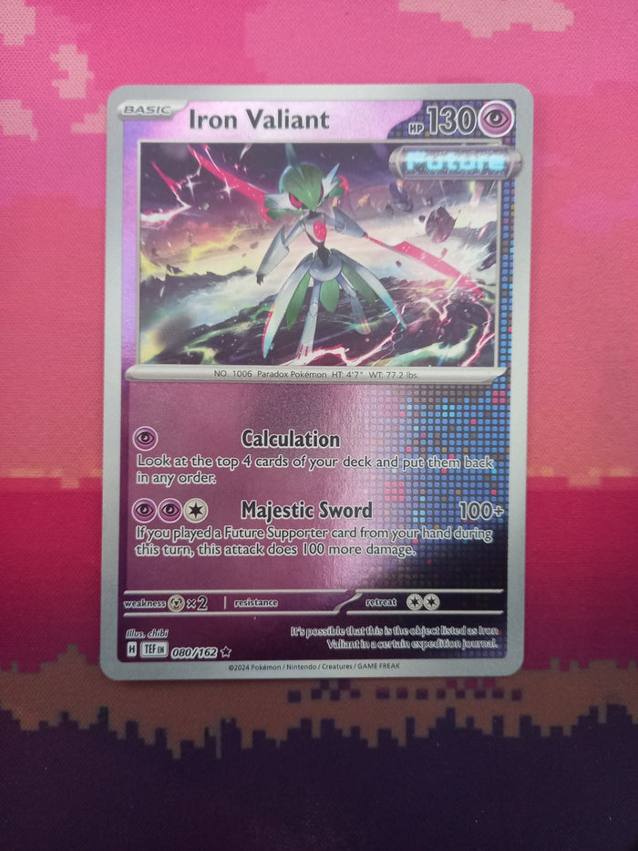 Pokemon Card Iron Valiant Temporal Forces Reverse Holo Rare 080/162 Near Mint