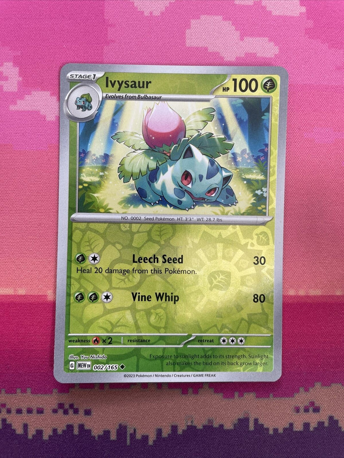 Pokemon Card Ivysaur Scarlet & Violet 151 Reverse Holo 002/165 Near Mint