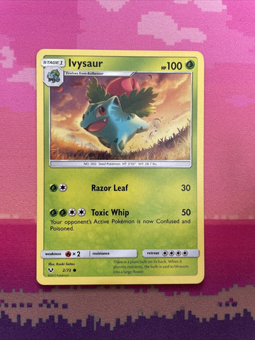 Pokemon Card Ivysaur Shining Legends Common 2/73 Near Mint