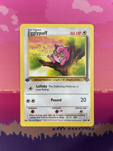 Pokemon Card Jigglypuff Jungle 1st Edition Common 54/64 Near Mint