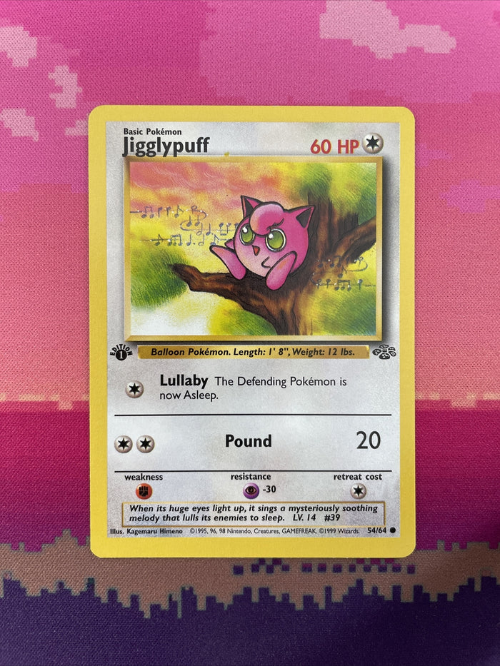 Pokemon Card Jigglypuff Jungle 1st Edition Common 54/64 Near Mint