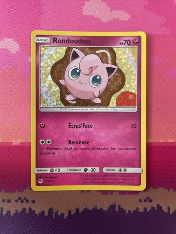 Pokemon Card Jigglypuff Rondoudou FRENCH McDonalds Holo Rare 35/40 Near Mint