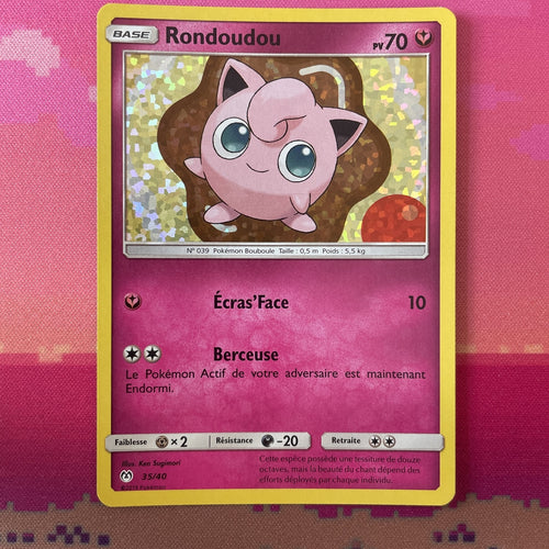 Pokemon Card Jigglypuff Rondoudou FRENCH McDonalds Holo Rare 35/40 Near Mint
