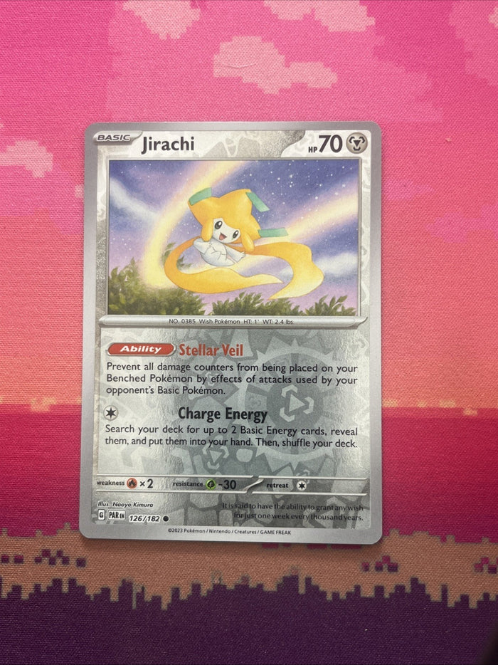Pokemon Card Jirachi Paradox Rift Reverse Holo 126/182 Near Mint