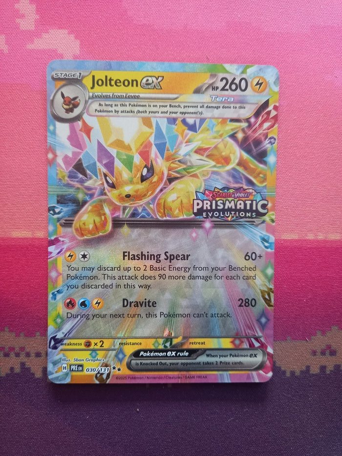 Pokemon Card Jolteon ex 030/131 STAMPED Prismatic Evolutions Near Mint