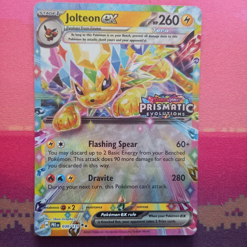 Pokemon Card Jolteon ex 030/131 STAMPED Prismatic Evolutions Near Mint