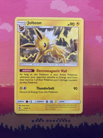 Pokemon Card Jolteon Hidden Fates Rare 23/68 Near Mint