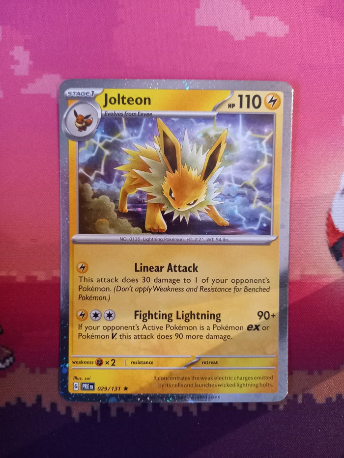 Pokemon Card Jolteon Prismatic Evolutions Cosmo Holo Rare 029/131 Near Mint