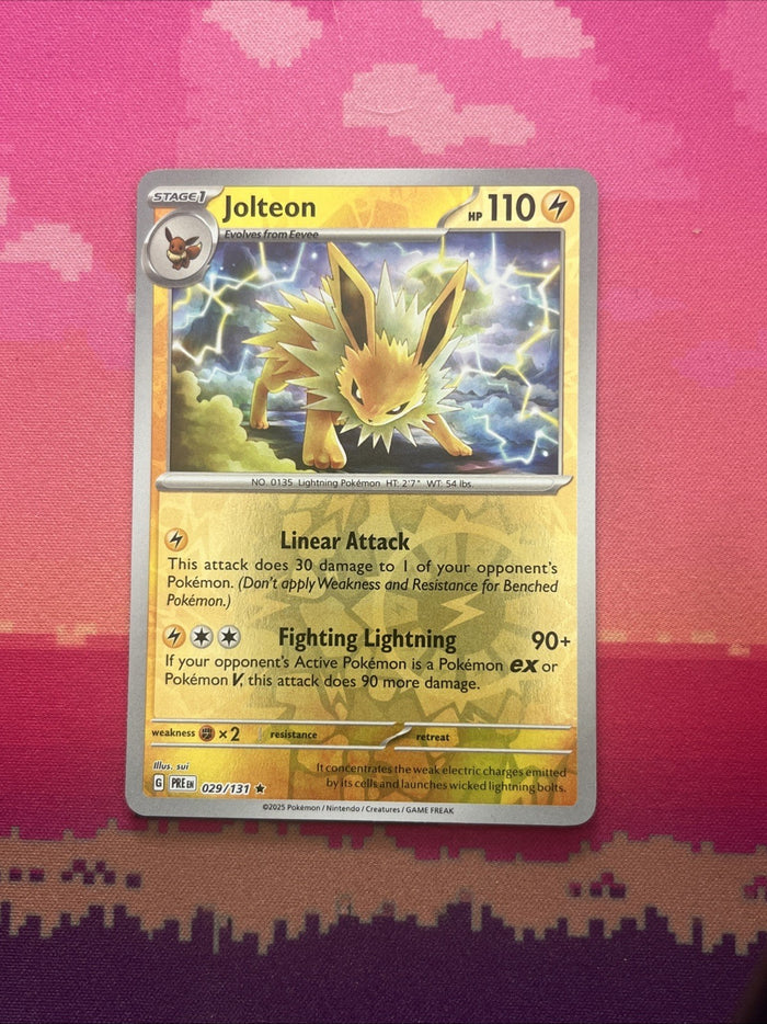 Pokemon Card Jolteon Prismatic Evolutions Reverse Holo Rare 029/131 Near Mint