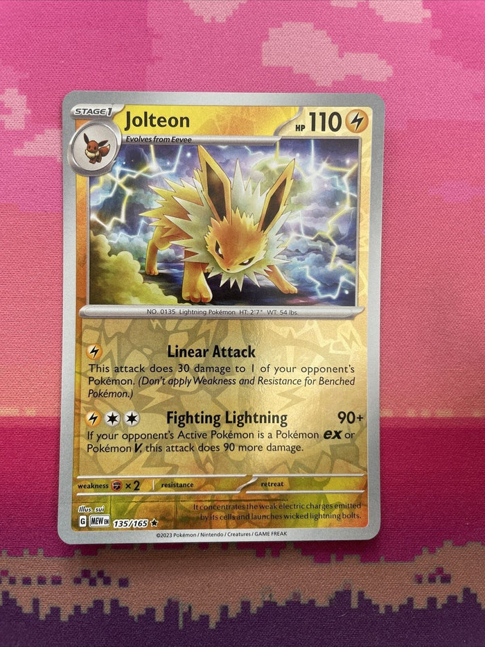 Pokemon Card Jolteon Scarlet & Violet 151 Reverse Holo Rare 135/165 Near Mint