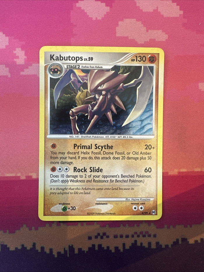Pokemon Card Kabutops Arceus Holo Rare 4/99 Light Play