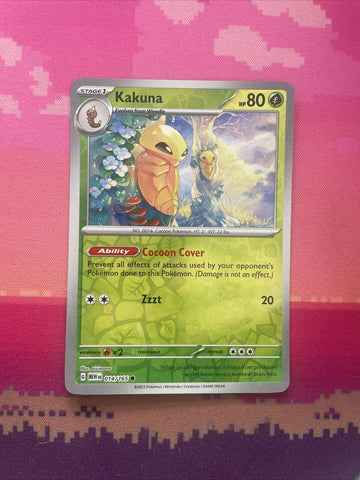Pokemon Card Kakuna Pokemon 151 Scarlet & Violet Reverse Holo Rare 014/165 NM