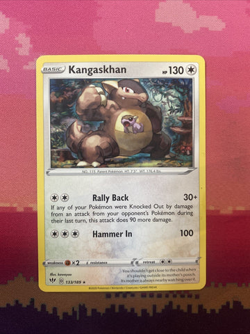 Pokemon Card Kangaskhan Darkness Ablaze Rare 133/189 Near Mint