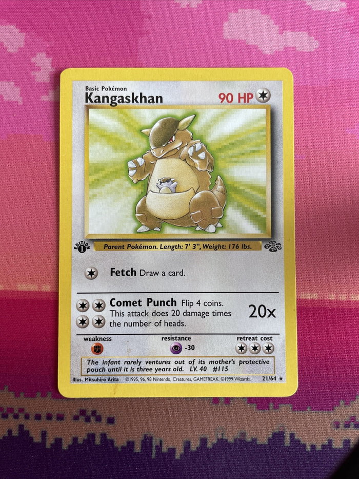 Pokemon Card Kangaskhan Jungle 1st Edition Rare 21/64 Near Mint