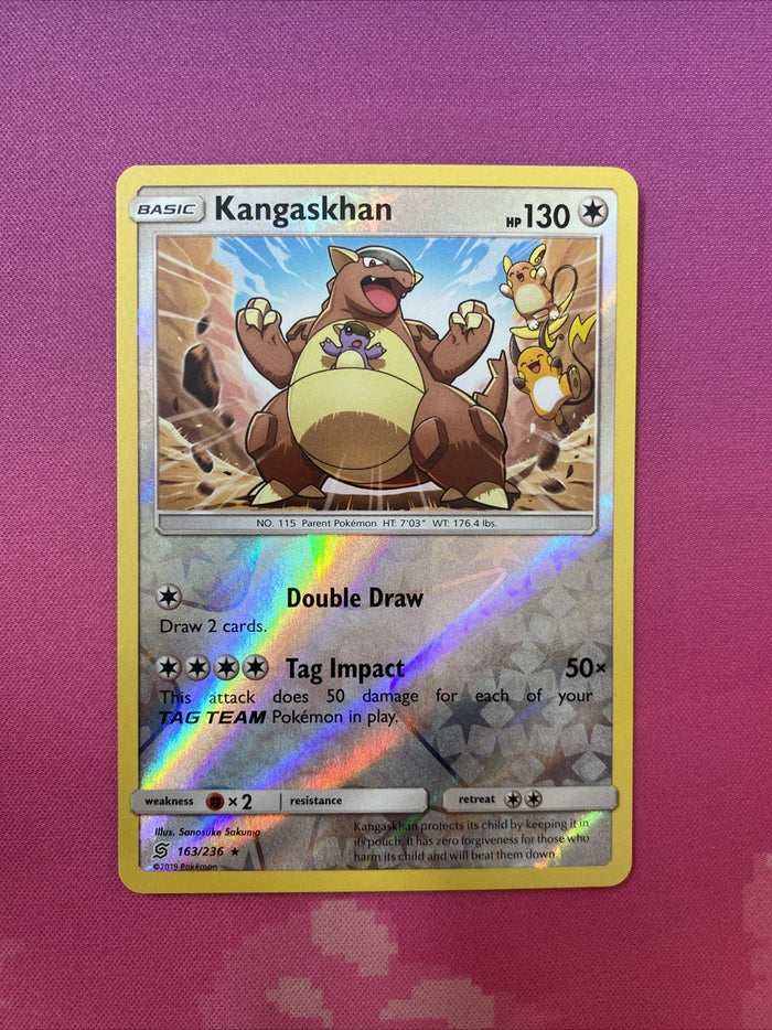 Pokemon Card Kangaskhan Unified Minds Reverse Holo Rare 163/236 Near Mint