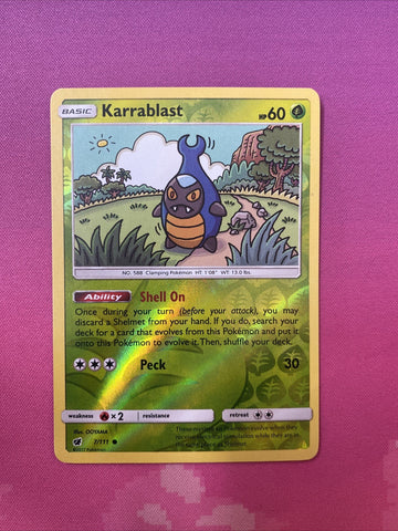 Pokemon Card Karrablast Crimson Invasion Reverse Holo 7/111 Near Mint