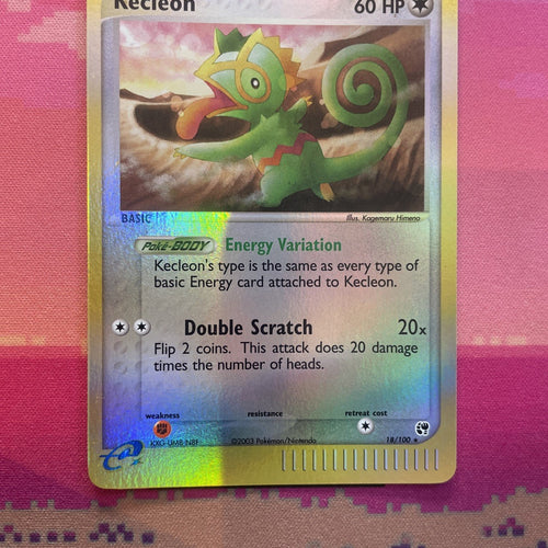 Pokemon Card Kecleon EX Sandstorm Reverse Holo Rare 18/100 Near Mint