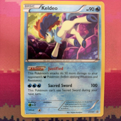 Pokemon Card Keldeo XY191 Black Star Promo Holo Near Mint