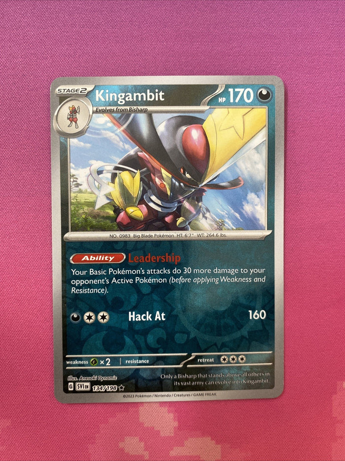 Pokemon Card Kingambit Scarlet & Violet Base Set Reverse Holo Rare 134/198 NM